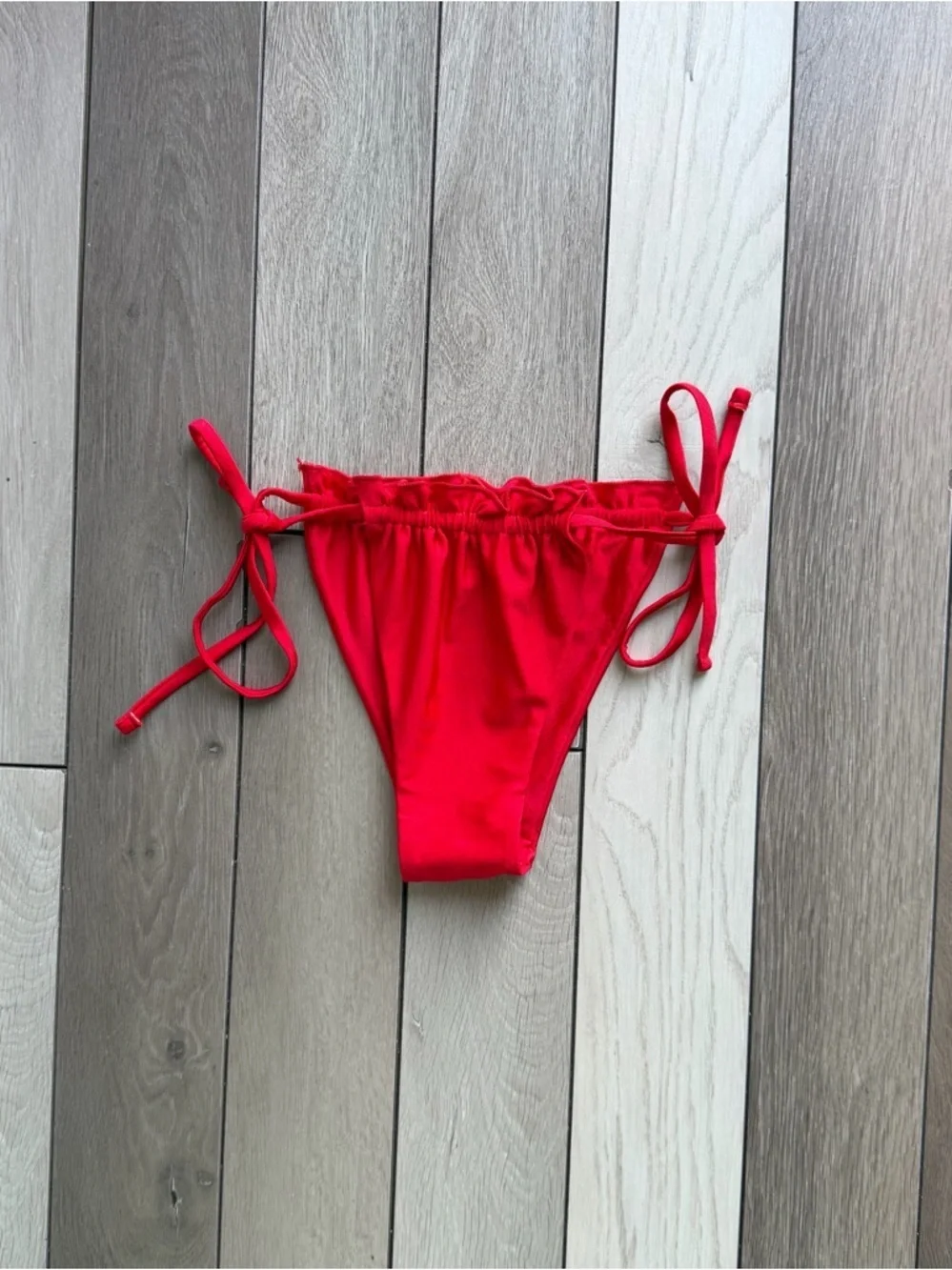 SEAMOLLY Red Tie-Side Bikini Bottom